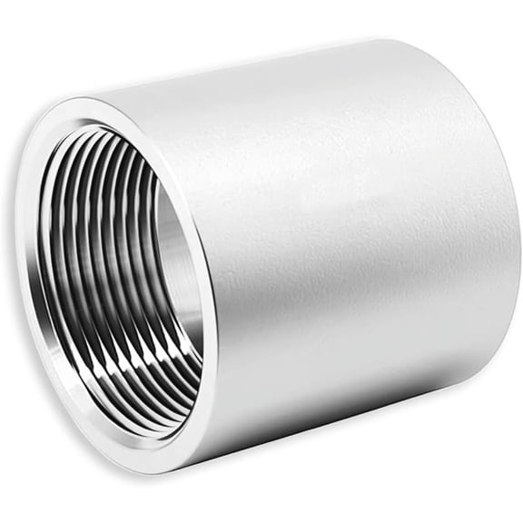 3/4" NPT Threaded Full Coupling Aluminum 6061-T Schedule 40 Pipe Fitting, Female Pipe Coupler Connector Adapter Fitting, ANSI/ASME B1.20.1 Standard, for Air Water Oil Gas Applications