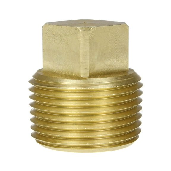 3/4" NPTF Barstock Square Head Plug Solid Brass Pipe Fitting End Cap Brand New