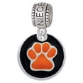 thumbnail image 1 of 3/4'' Orange Paw in Black Circle - Niece Charm Bead, 1 of 1