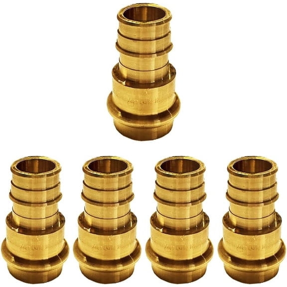 3/4" PEX Expansion Press Fitting 3/4" Crimp Coupling Brass Adapter For Copper and Pex Pipe Fittings Connection (Pack of 5)
