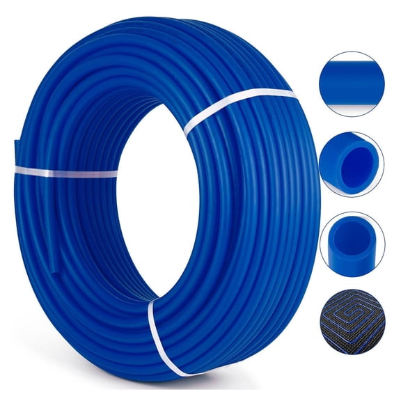 3/4" PEX Tubing 300ft - Blue PEX-B Pipe for Hot & Cold Water, Floor Heating - Non-Barrier, Flexible PEX Tube Coil