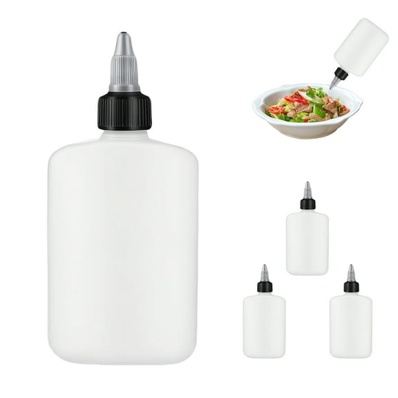 3. 4-Pack 120ML HDPE Liquid Dispensers Leak-Proof Design with Accurate Pour Spouts for Oil & Sauces Storage