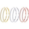 34 Pairs Cubic zirconia Big Hoop Earrings 18K Gold Plated Rose Gold
