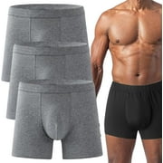 3/4 Pcs Octipa Men's Ultra-Absorbent Incontinence Boxer Briefs, Leak Proof Reusable Octipa Mens Incontinence Underwear (3 Pairs Dark Grey, X-Large)