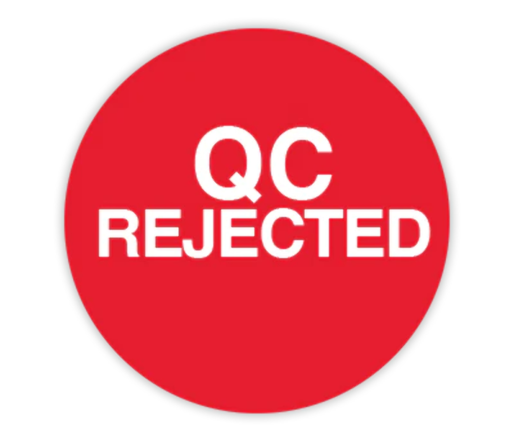 3/4" Permanent Round, ColorCode Imprinted QC Rejected Quality Control