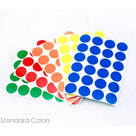 3/4" Permanent Round Color Coding Sheeted Dot Kit (Primary): 240/Pack