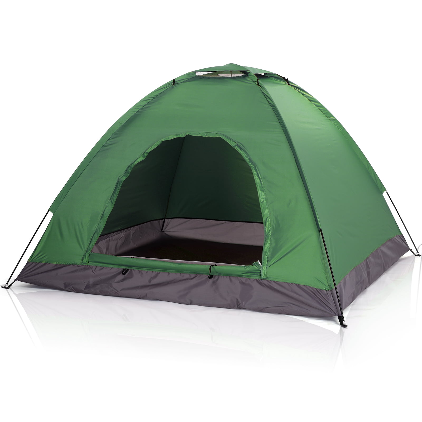 3-4 Person Camping Dome Tent, 180T Silver Coated Polyester UV Proof Tent, Waterproof Oxford Floor with Fiberglass Poles, Lightweight Portable Backpacking Tent for Outdoor Camping Hiking