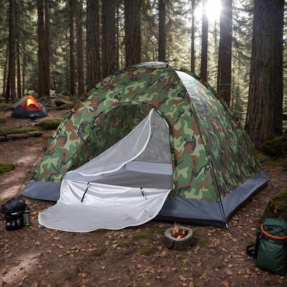 3-4 Person Camping Dome Tent Camouflage
