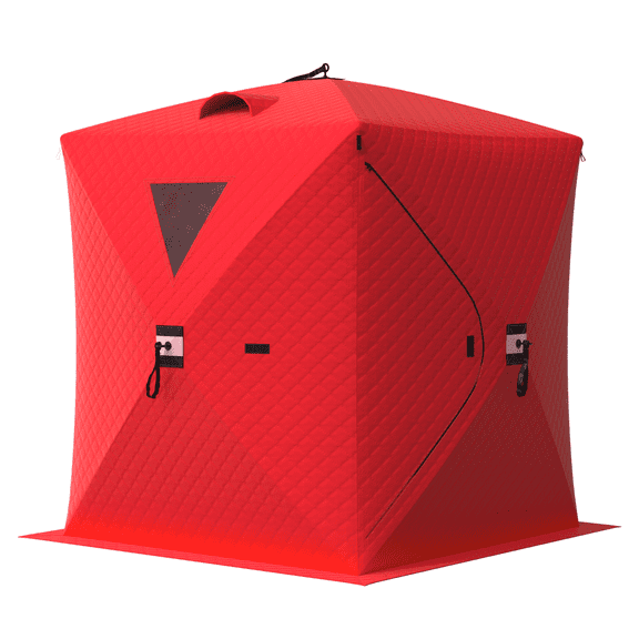 3-4 Person Pop-Up Ice Fishing Shelter – Portable Windproof & Insulated Hub-Style Shelter with 1000d Oxford Fabric | Includes Anchors, Ropes & Carry Bag | Quick-Setup Ice Shanty for Winter Fishing