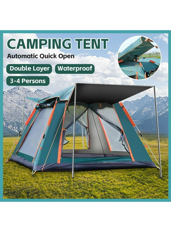 3-4 Person Tent Pop Up Outdoor Camping Auto Instant Open Family Tent Tourist Tent