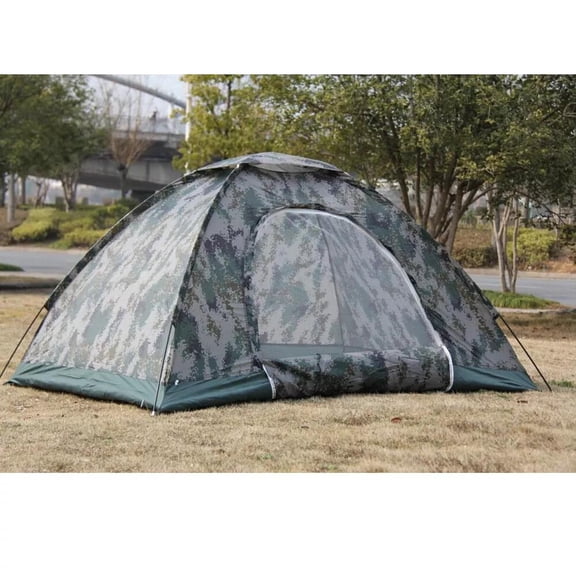 FCKJLY 3-4 Person Waterproof Camping Tent, 4-Season Camo Dome for Outdoor Hiking, 78"L x 78"W x 51"H