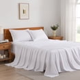 thumbnail image 1 of 3/4 Piece Soft Bed Sheets Set Solid & Embroidery Bed Sheets Set All Season Hotel Luxury Bedding -18in Deep Pockets, 1 of 7