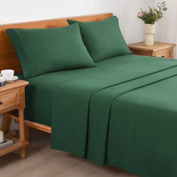 3/4 Piece Soft Bed Sheets Set Solid & Embroidery Bed Sheets Set All Season Hotel Luxury Bedding -18in Deep Pockets