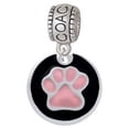 thumbnail image 1 of 3/4'' Pink Paw in Black Circle - Coach Charm Bead, 1 of 1