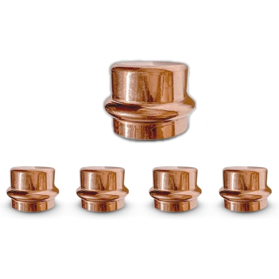 3/4" ProPress Fitting Copper Cap   Zero Lead Stop End Plumbing Tool   Durable & Easy to Install for Professional Plumbing (Pack of 5)