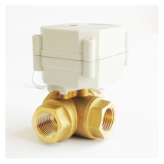 3/4'' Proportional Valve 3 Way DC9-24V Control Signal 0-5V 0-10V Or 4-20mA For Water Modulating, Metal Gears IP67 Protection