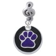 thumbnail image 1 of 3/4'' Purple Paw in Black Circle - Clef Note Charm Bead, 1 of 1