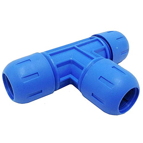 3/4" Rapid Air FastPipe Equal Tee Fitting - Blue Aluminum Compressed Air Piping Part