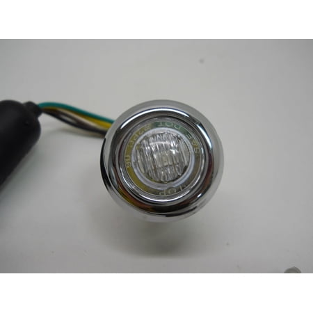 3/4" Round Combo Amber / Blue LED Clearance Marker Light / Stainless Steel Bezel