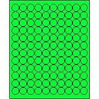 3/4" Round Fluorescent Green Labels for Laser Printers, Inkjet Printers or Copier Machines. (GLC075FG)