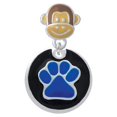 thumbnail image 1 of 3/4'' Royal Blue Paw in Black Circle - Monkey Face Charm Bead, 1 of 1