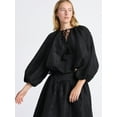 thumbnail image 1 of Free Assembly Women's and Women's Plus Bubble Hem Top with ¾-Length Sleeves, Sizes XS-4X, 1 of 5