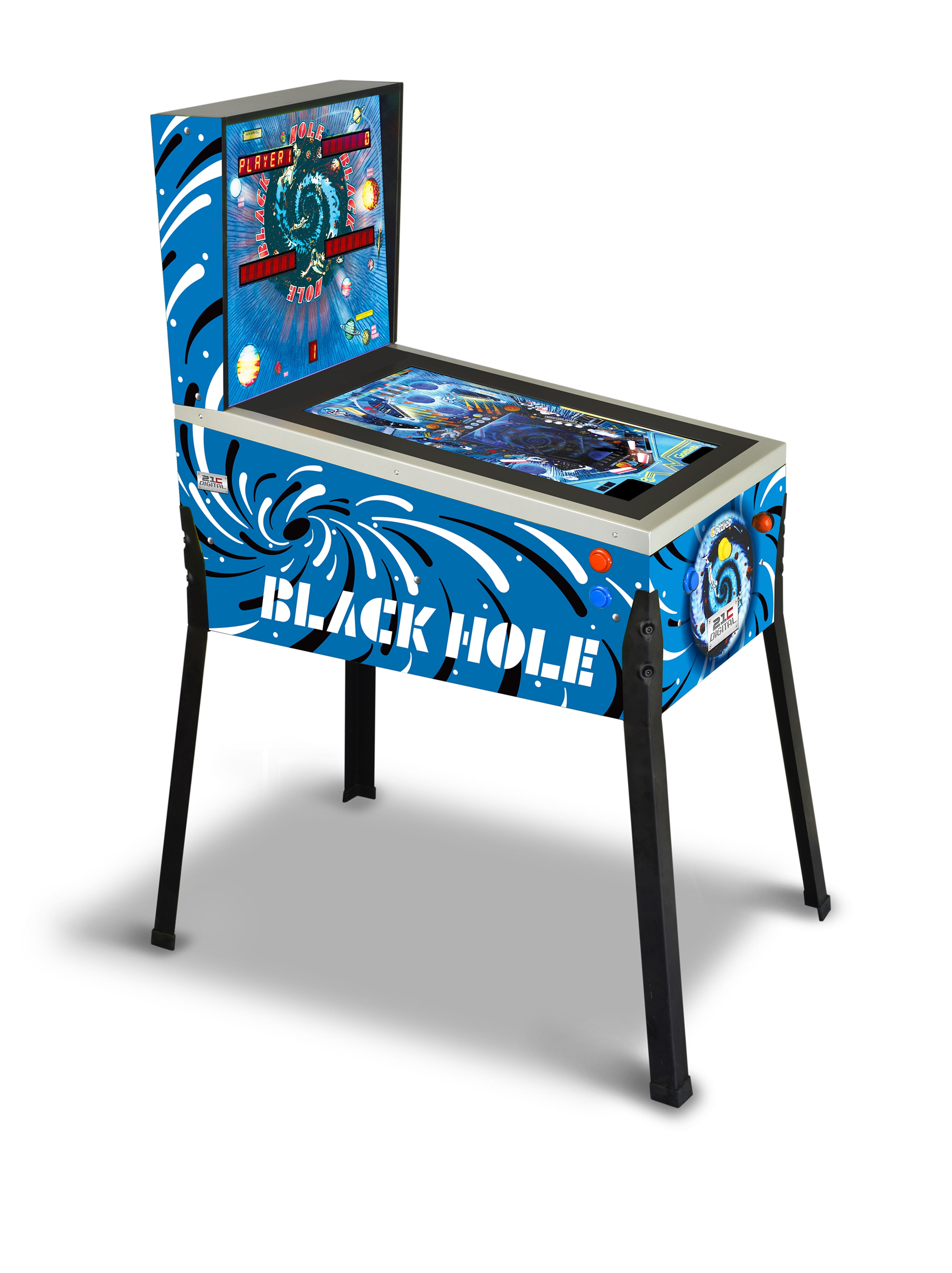 3/4 Scale Electronic Digital Pinball Machine Black Hole, Toy Shock
