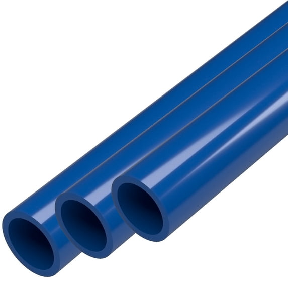 3/4" Size Furniture Grade PVC Pipe, 40", Blue (3-Pack)