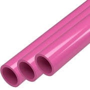 3/4 Size Furniture Grade PVC Pipe, 40, Pink 3-Pack