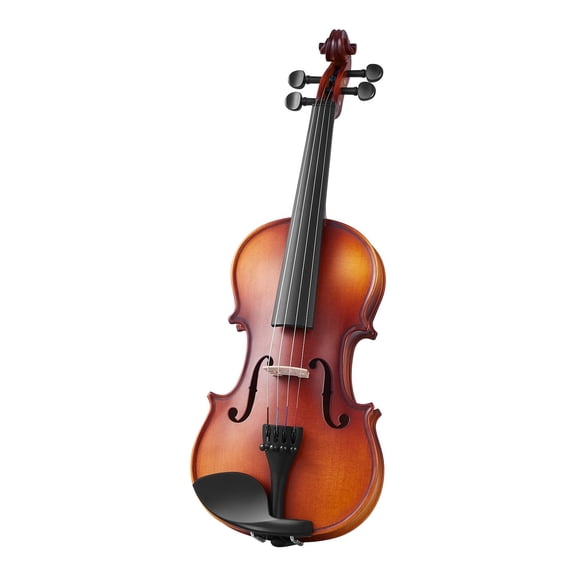 3/4 Size Violin Set for Adult Beginner, Hard Case, Rosin, Bow, Shoulder Rest, Bridge, Tuner, Extra Strings, Solidwood Brown