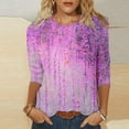 thumbnail image 1 of 3/4 Sleeve Blouses for Women Dressy Casual Summer Tshirt Womens Summer T Shirts Tshirts Shirts for Women Plus Size Clearance my items, 1 of 5
