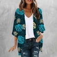 thumbnail image 1 of 3/4 Sleeve Crewneck Cardigan for Womens Printed Trendy Spring Fall Open Front Cardigan Sweaters for Women 2026, 1 of 5