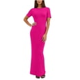 thumbnail image 1 of Jalioing Summer Maxi Dress for Women Short Sleeve Crew Neck Casual Long Dress Bodycon T Shirt Dresses, 1 of 5