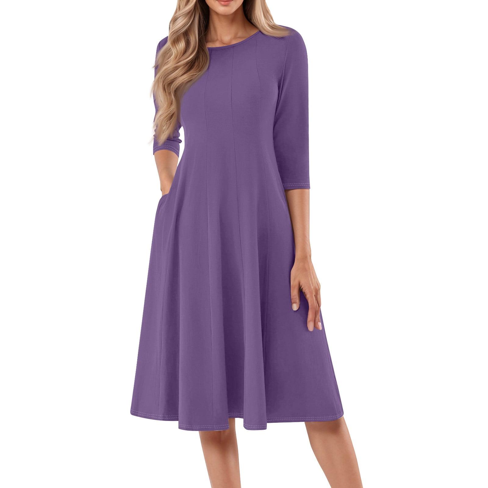 Long-Sleeve Midi Dress: Colorful Energy