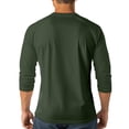 thumbnail image 1 of 3/4 Sleeve Henley Shirt Men Button Baseball T-Shirts Spring Casual Cotton Sport Athletic Jersey Tee Tops Dark Green 3XL, 1 of 5