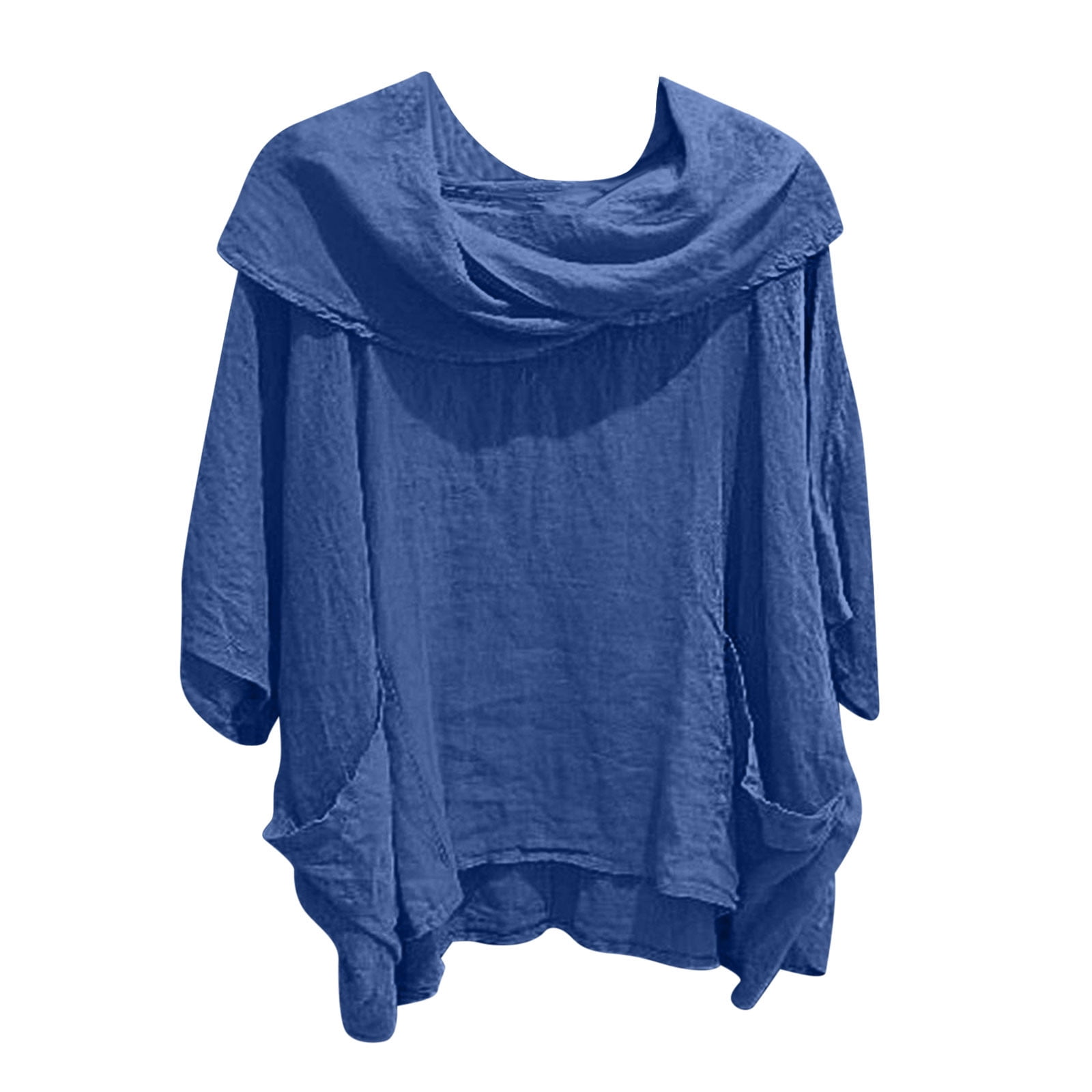 3/4 Sleeve Linen Tops for Women Off Shoulder Cotton Gauze Boho Shirts ...
