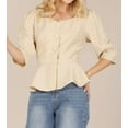 thumbnail image 1 of 3/4 Sleeve Peplum Blouse, 1 of 10