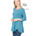 thumbnail image 1 of 3/4 Sleeve Round Neck Top with Buttons, 1 of 4