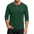 thumbnail image 1 of 3/4 Sleeve Shirt Men Button Henley Baseball T-Shirts 2025 Fall Casual Cotton Sport Athletic Jersey Tee Tops, 1 of 4