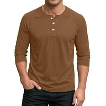 3/4 Sleeve Shirt Men Button Henley Baseball T-Shirts 2025 Fall Casual Cotton Sport Athletic Jersey Tee Tops