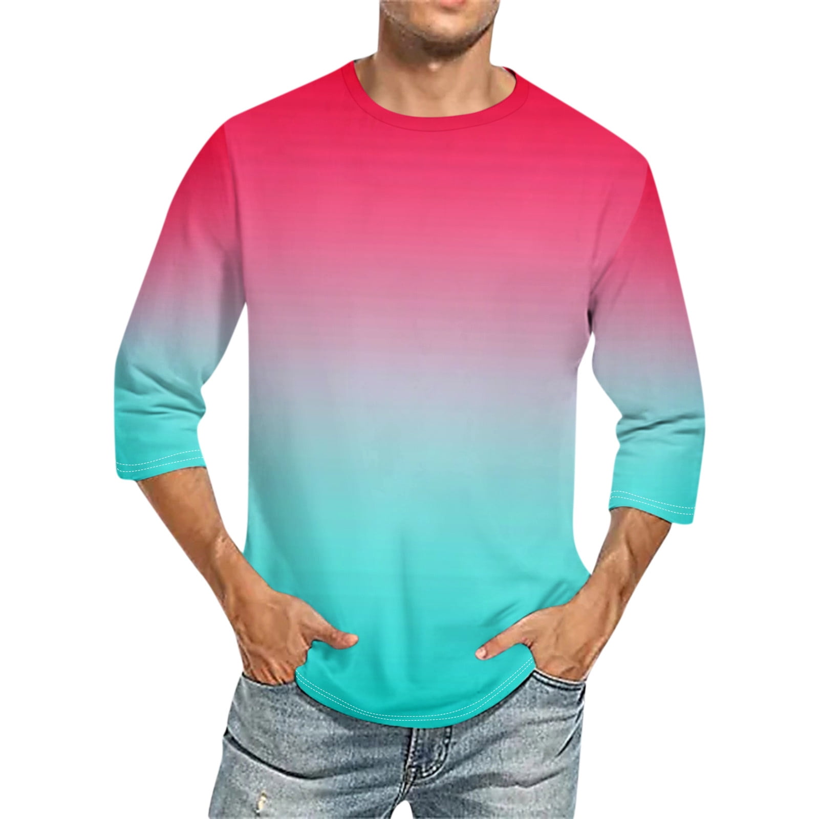 3/4 Sleeve Shirt Men,Mens 3/4 Sleeve Shirts,3/4 Sleeve T Shirts For Men