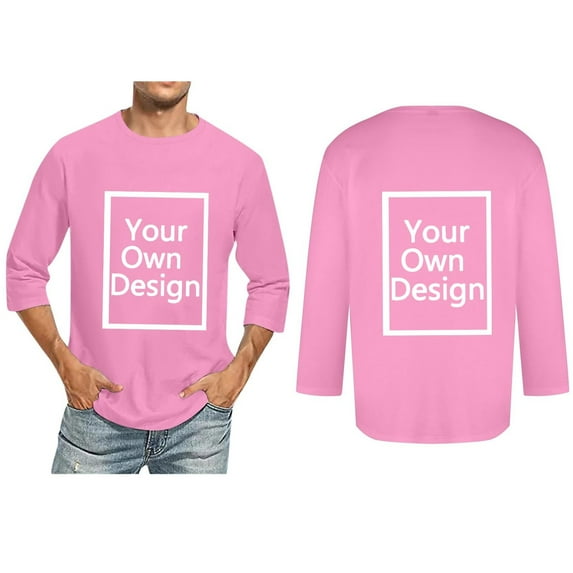 3/4 Sleeve Shirt for Men Solid Color Crew Neck Baseball T-Shirts Casual Three Quarter Sleeve T Shirts Loose Fit Tees Mens 3/4 Sleeve Shirts Baseball Tshirt White