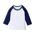 thumbnail image 1 of 3/4 Sleeve Shirt for Girls Boys Casual Raglan Basic Tees Fall Crew Neck Baseball Tops Blouse 3-14 Years, 1 of 7