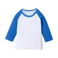 thumbnail image 1 of 3/4 Sleeve Shirt for Girls Boys Casual Raglan Basic Tees Fall Crew Neck Baseball Tops Blouse 3-14 Years, 1 of 7