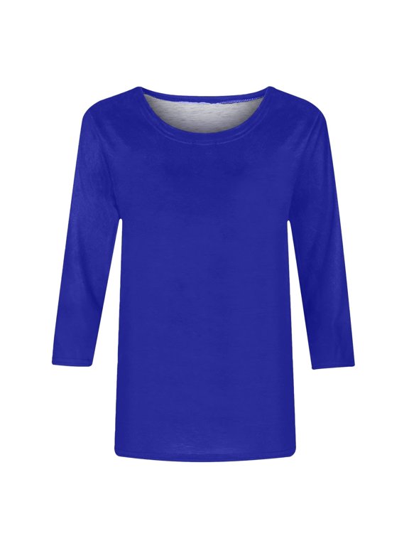 3/4 Sleeve Shirts for Women Cool T Shirts Beach Shirts for Women Yoga Shirt Office Tops for Women Fun Summer Tops Women'S Cotton Tees Lightweight Crew Neck Tshirts for Women Workwear Tops