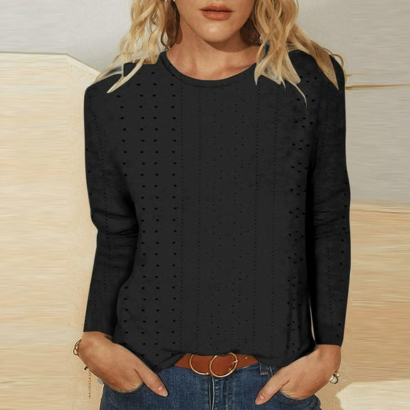 3/4 Sleeve Shirts for Women Loose Fit Crewneck Dressy Casual Tops Lightweight Solid Color Comfy Cute T Shirts