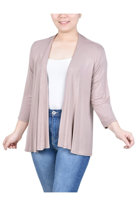3/4 Sleeve Solid Cardigan