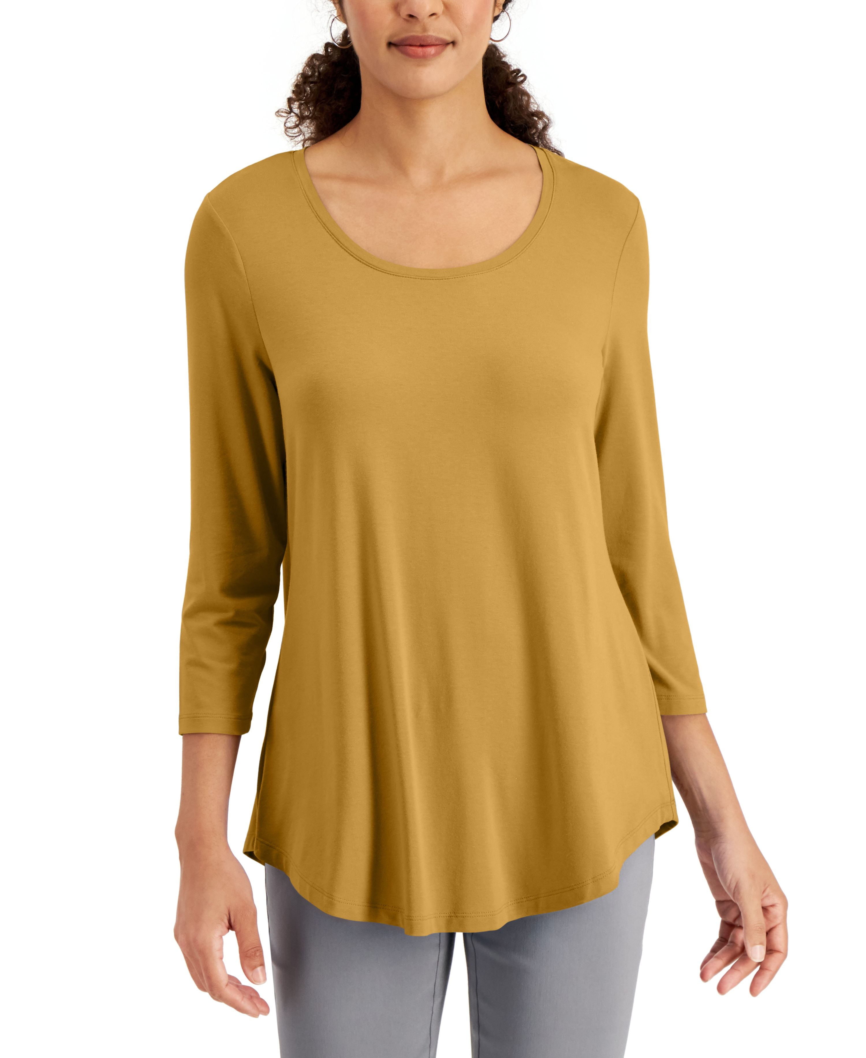 Niche - Rayon - Twinbutton Dress 3/4 Sleeve - Saffron