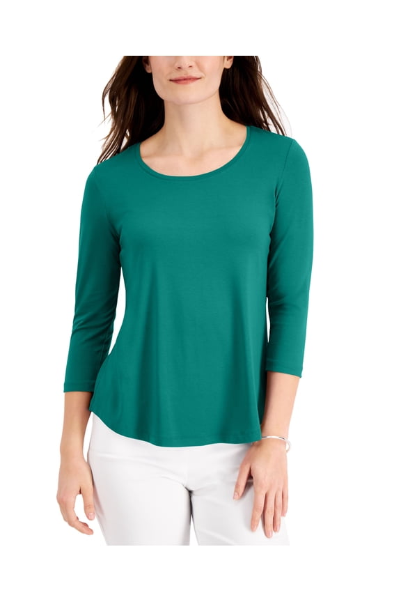 3/4-Sleeve Swing Top Amalfi Blue XS