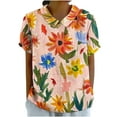 thumbnail image 1 of 3/4 Sleeve T Shirts Loose Cotton Past Women Summer Tops Plus Previous, 1 of 5